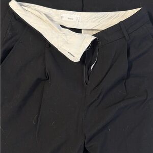 Mango Black Pants with Cream Waistband Detail